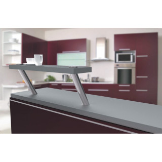 Support de snack rond incliné - H. 200mm - finition inox brillant