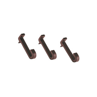 Lot de 3 crochets pour barre de crédence T1502 - largeur 1cm - finition bronze rouge